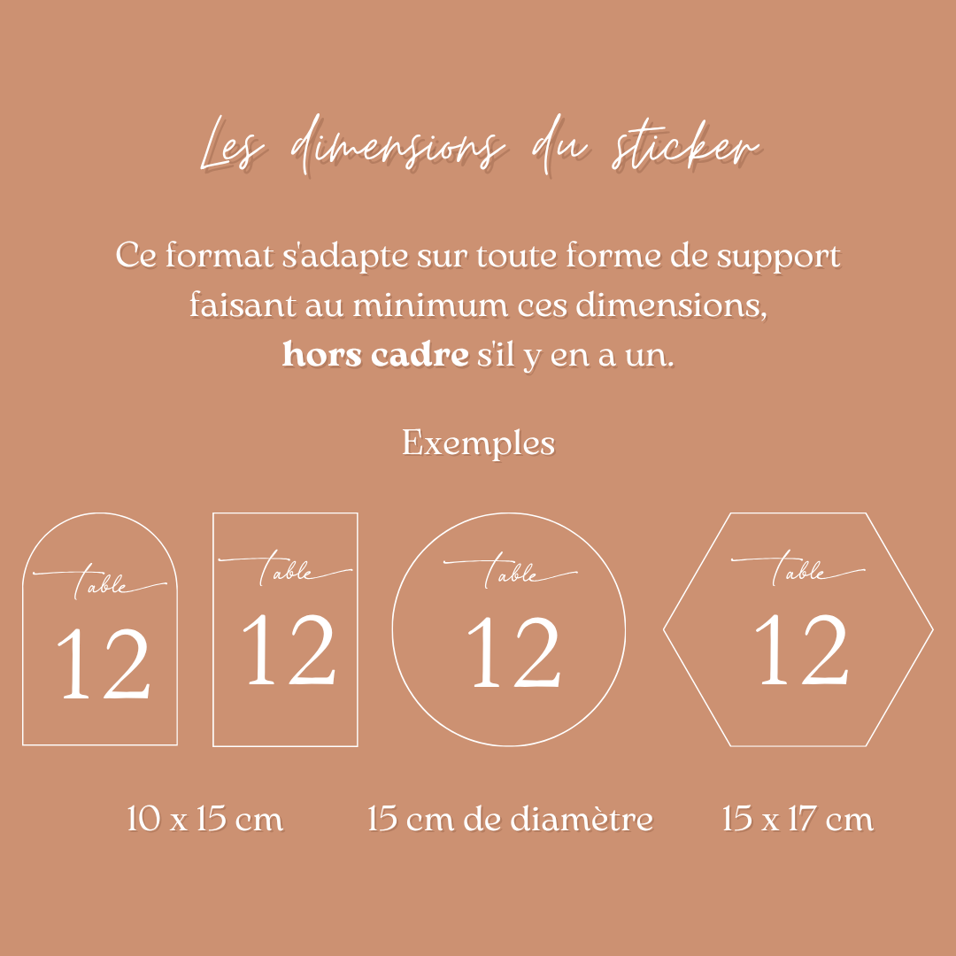 Sticker personnalisé numéro de table - Mariage & Événement