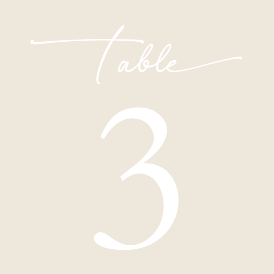 Création et pose de 12 stickers blancs - Numéros de table