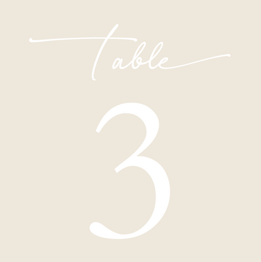 Création et pose de 12 stickers blancs - Numéros de table