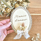 Suspension médaillon fleurs séchées personnalisée - Cadeau mamie