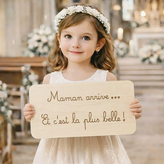 Pancarte en bois personnalisée – Mariage cérémonie