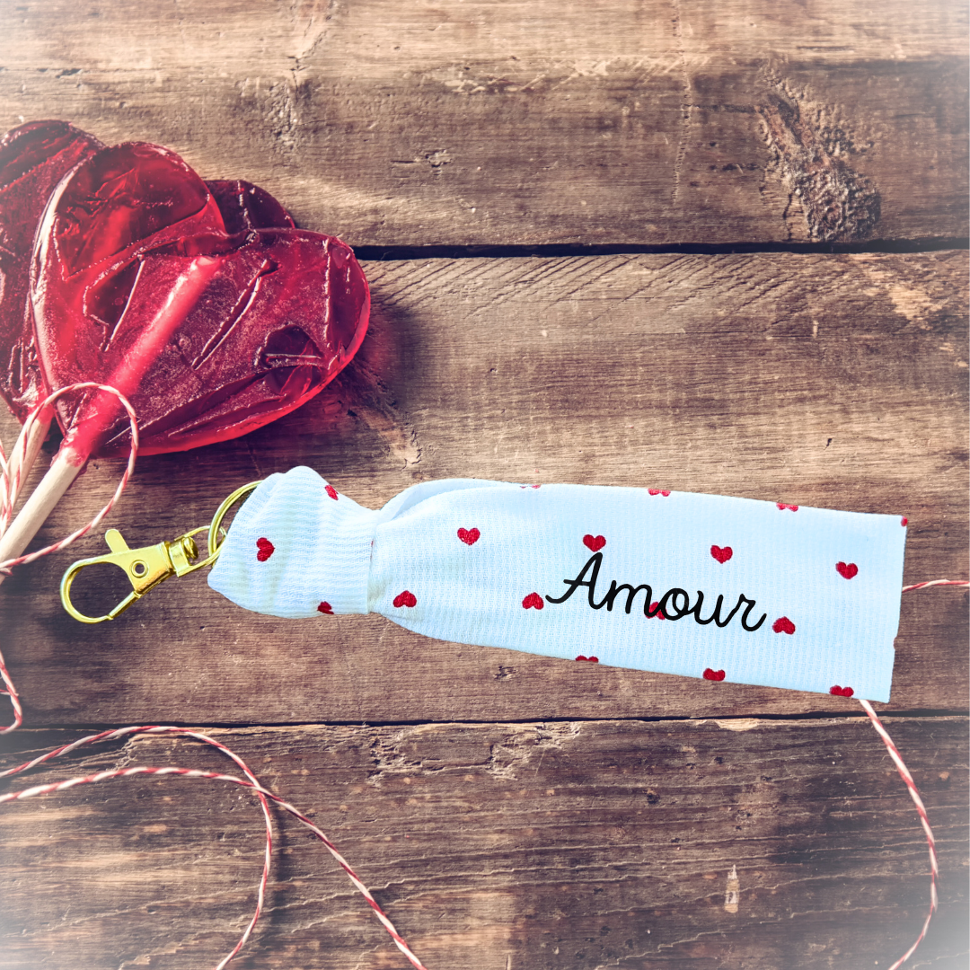 Porte-clés Amour - collection Amour coton imprimé - personnalisable