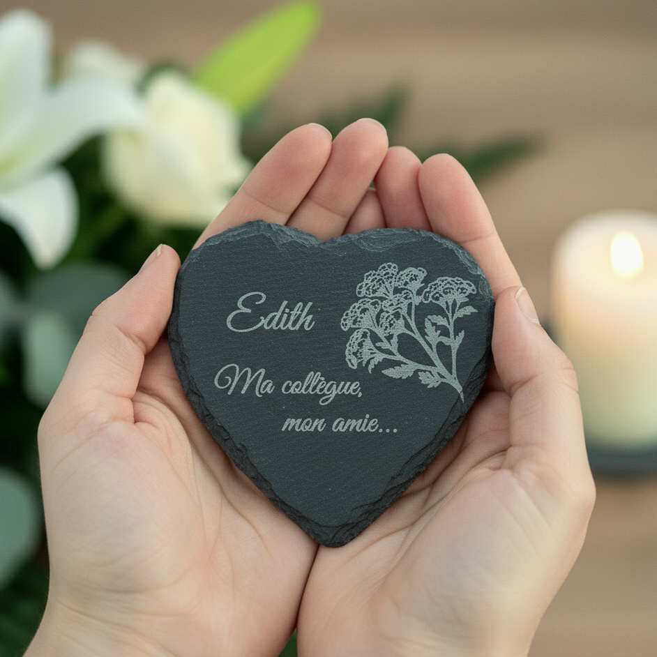 Plaque funéraire souvenir ardoise personnalisée