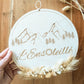 Décoration murale en bois et fleurs séchées personnalisée