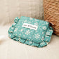 Porte-monnaie/pochette Ciao Boum 100% coton fleuri/vert