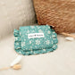 Porte-monnaie/pochette Ciao Boum 100% coton fleuri/vert