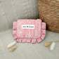 Porte-monnaie/pochette Ciao Boum 100% coton fleuri/rose