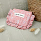 Porte-monnaie/pochette Ciao Boum 100% coton fleuri/rose
