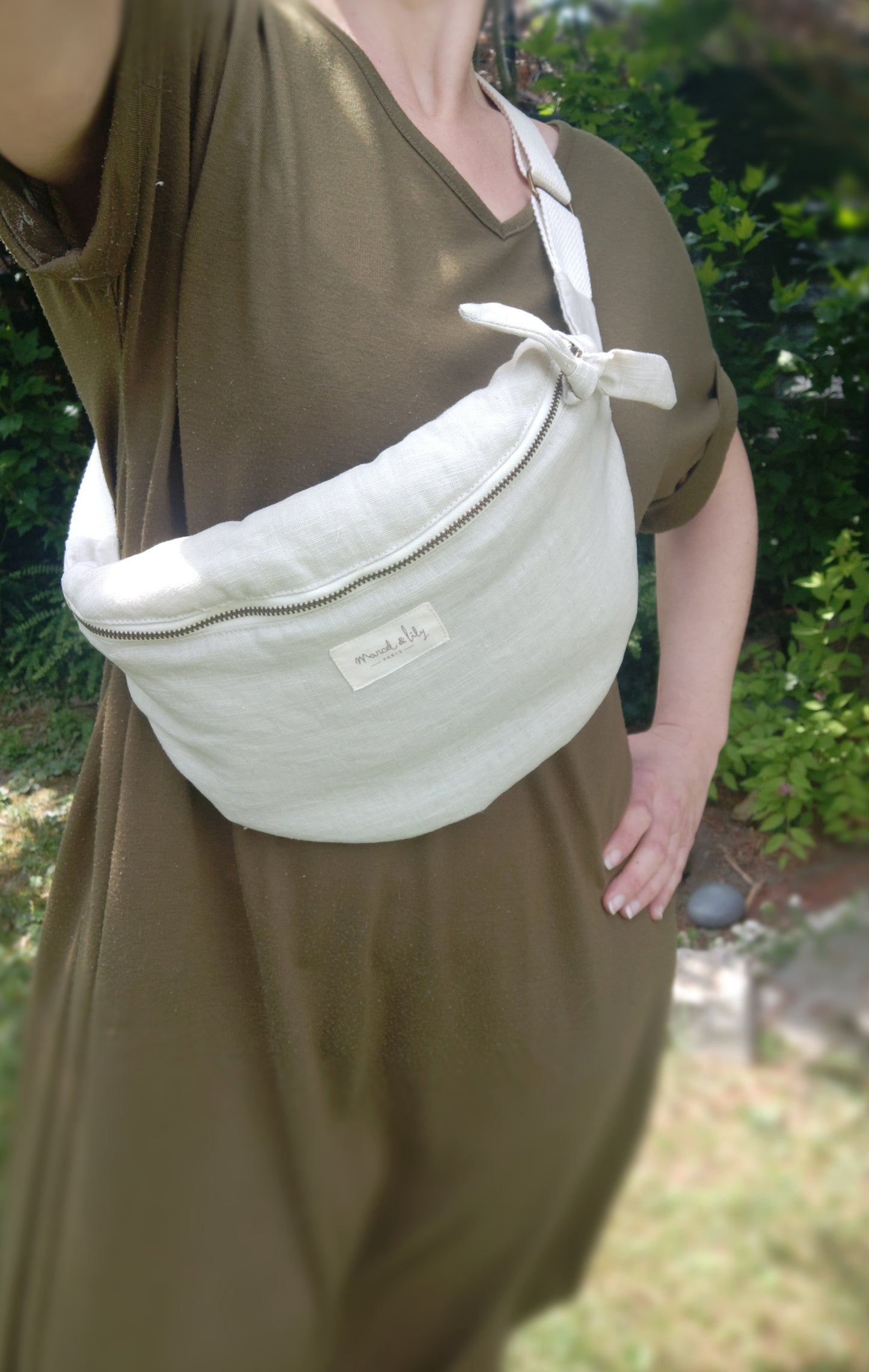 Sac banane sable 100% lin