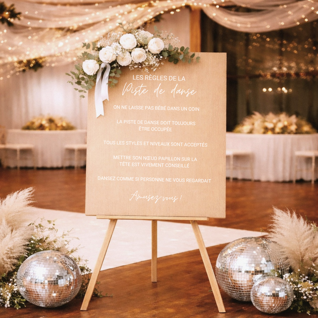Panneau personnalisé en bois - Mariage & Événement