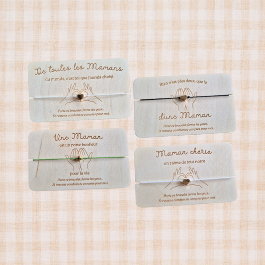 Carte bracelet message cadeau Maman