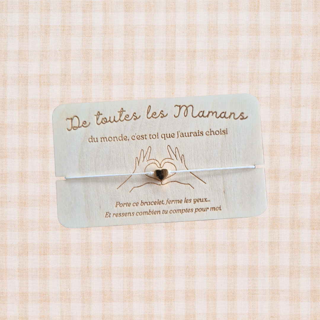 Carte bracelet message cadeau Maman