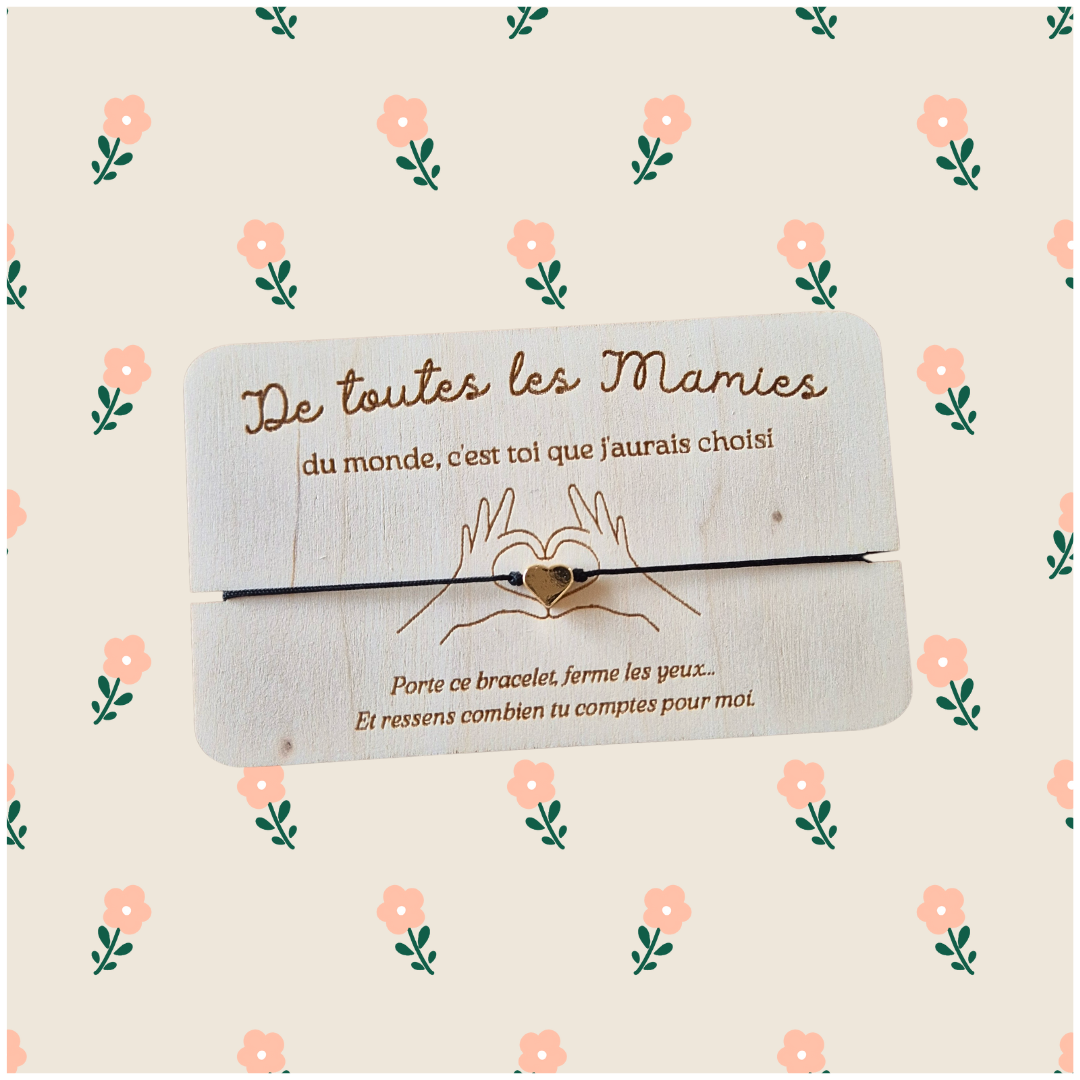 Carte bracelet message cadeau Mamie