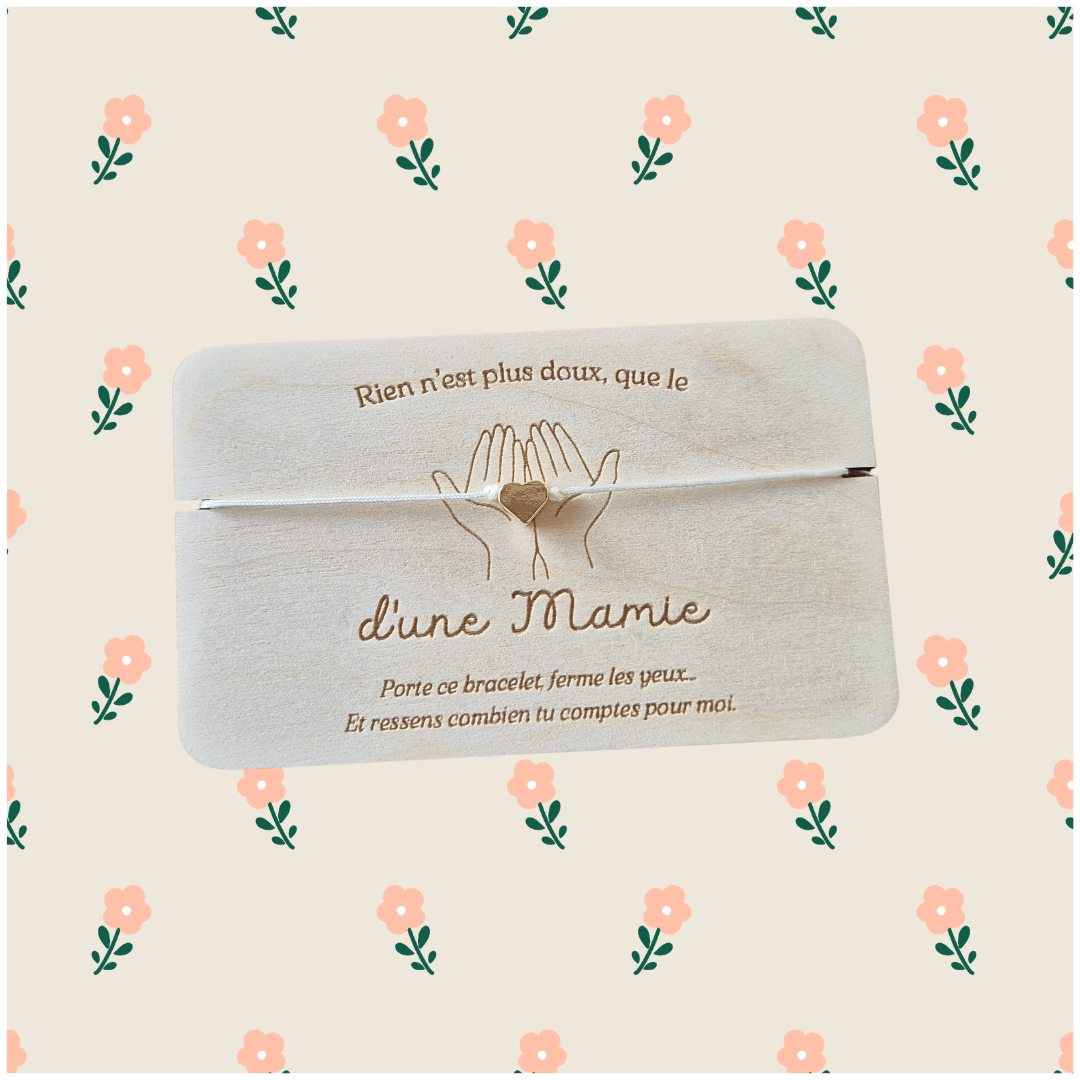 Carte bracelet message cadeau Mamie