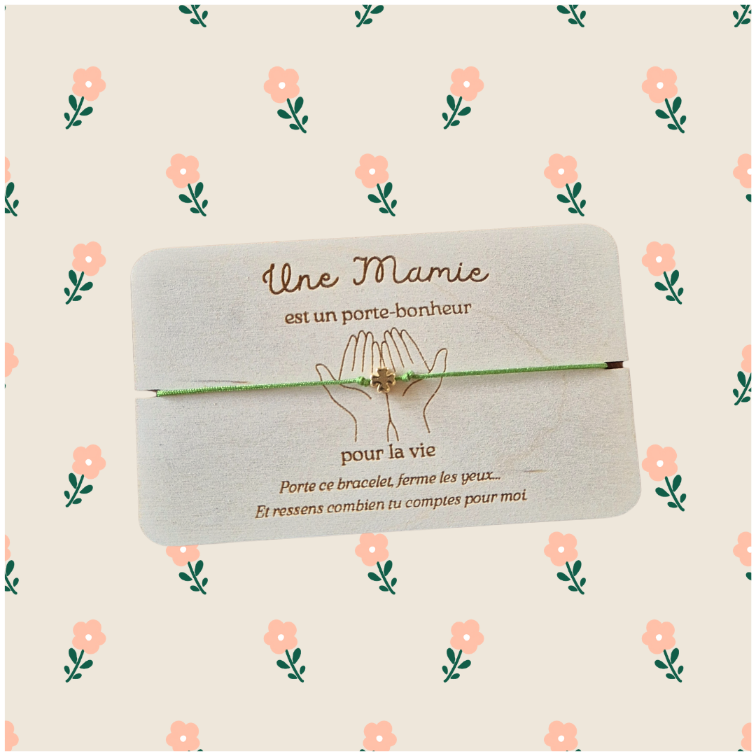 Carte bracelet message cadeau Mamie