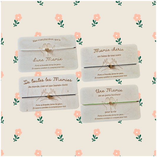 Carte bracelet message cadeau Mamie