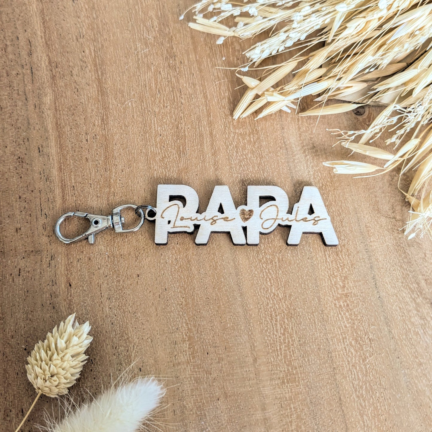 Porte-clés Papa en bois personnalisé