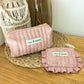 Porte-monnaie/pochette Ciao Boum 100% coton fleuri/rose