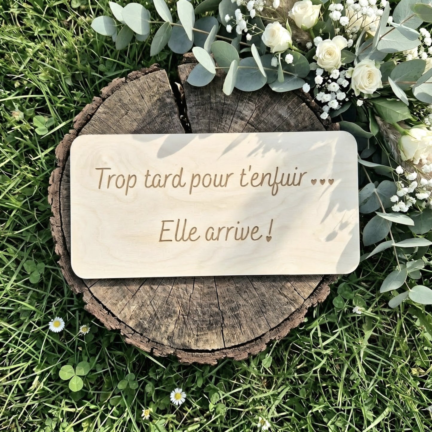 Pancarte en bois personnalisée – Mariage cérémonie