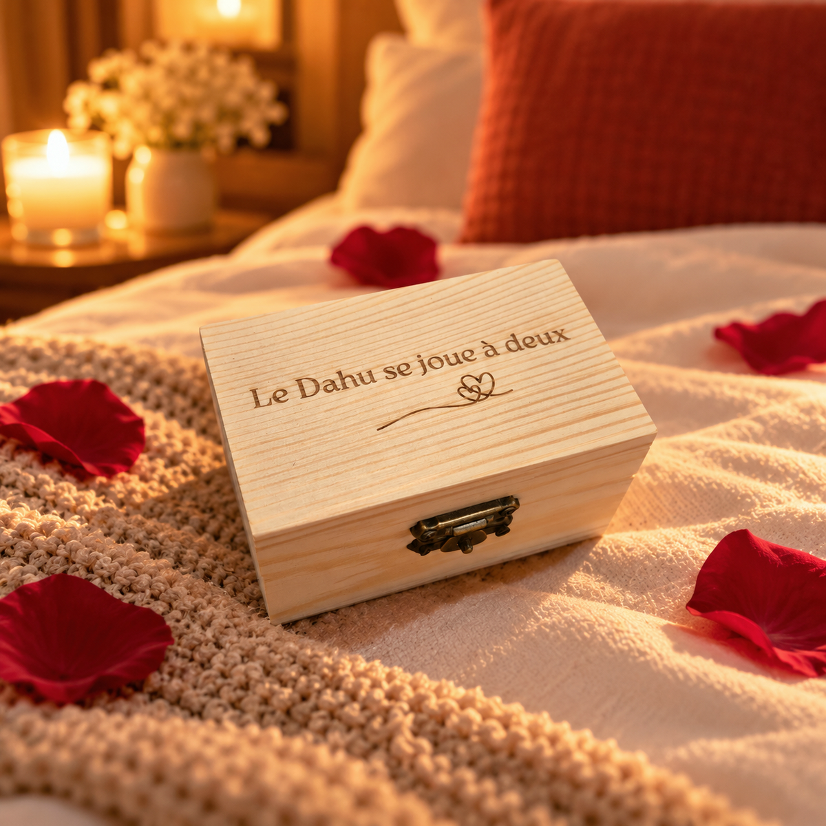 Coffret de dés en bois - Jeu romantique sur mesure