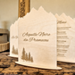 Menu en bois personnalisé 2 faces - Montagne - Mariage & Événements