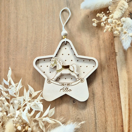 Suspension étoile & cheval à bascule personnalisée