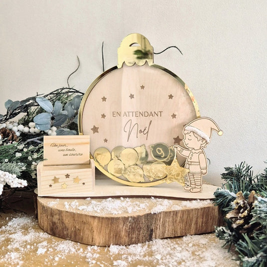 Calendrier de l'avent/décompte Noël façon tirelire personnalisable