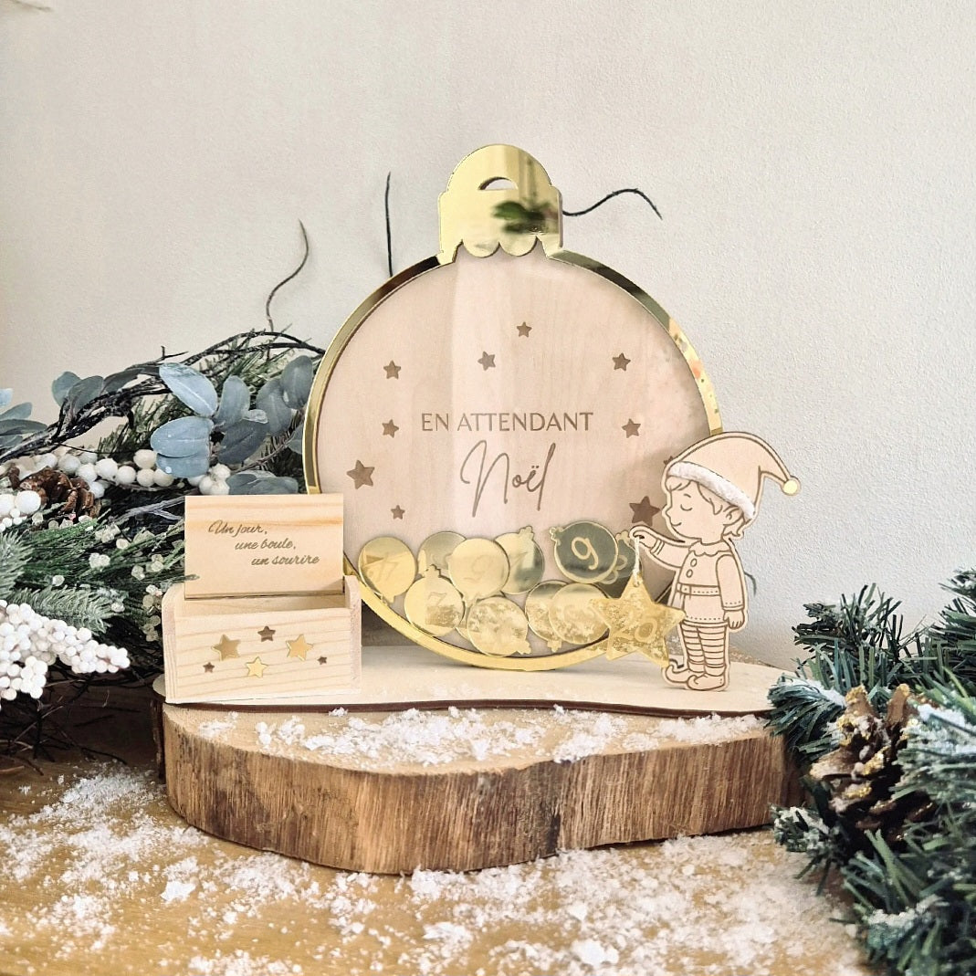 Calendrier de l'avent/décompte Noël façon tirelire personnalisable