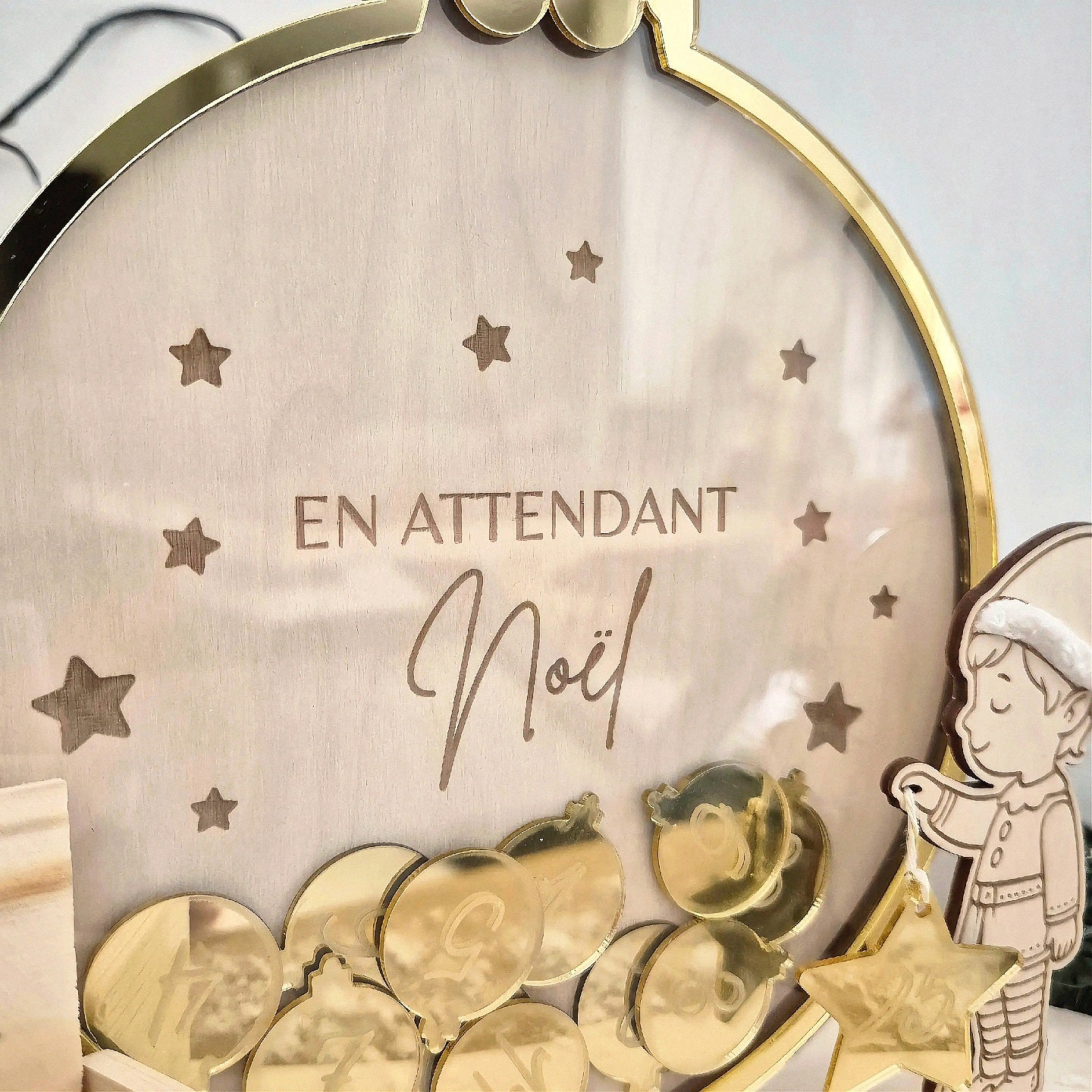 Calendrier de l'avent/décompte Noël façon tirelire personnalisable