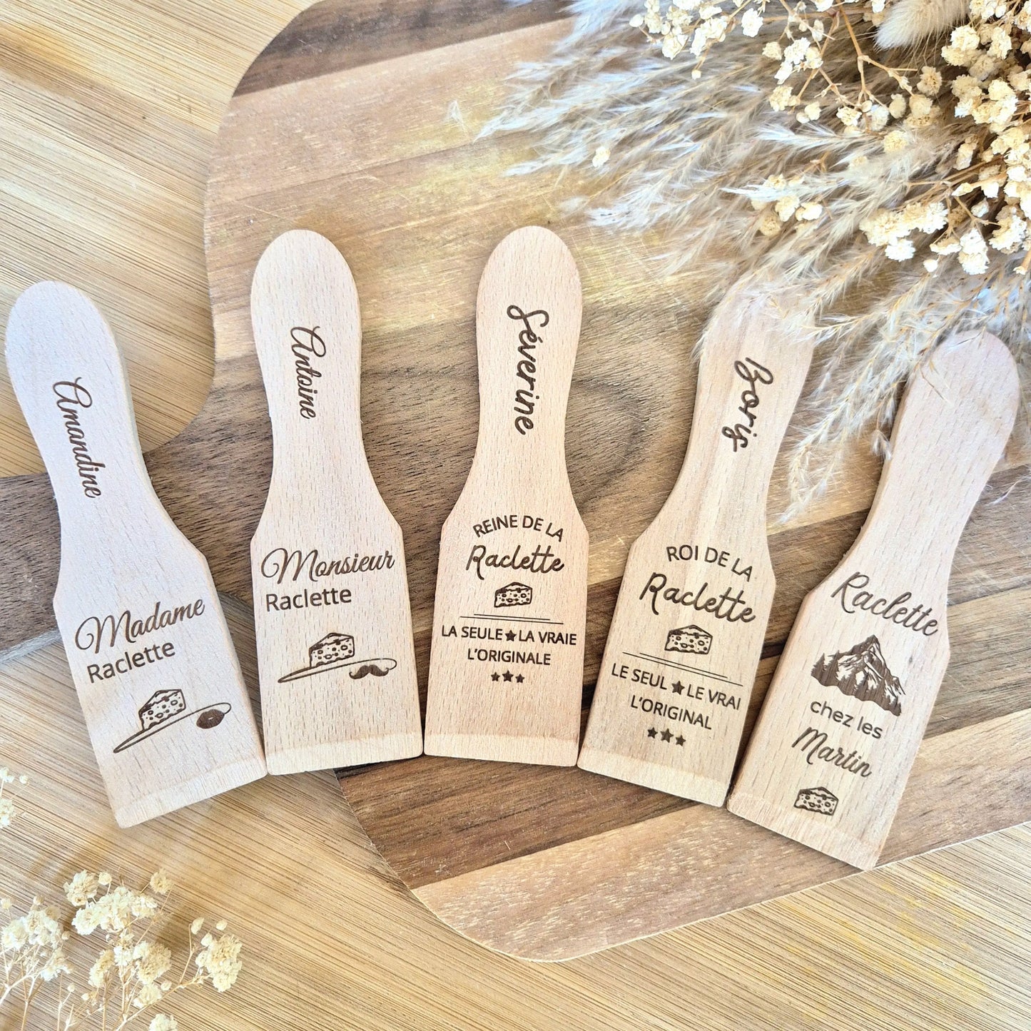 9 spatules à raclette personnalisées