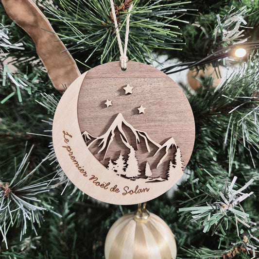 Suspension lune et montagnes personnalisée