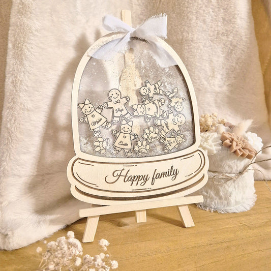 Maxi boule à neige famille personnalisée