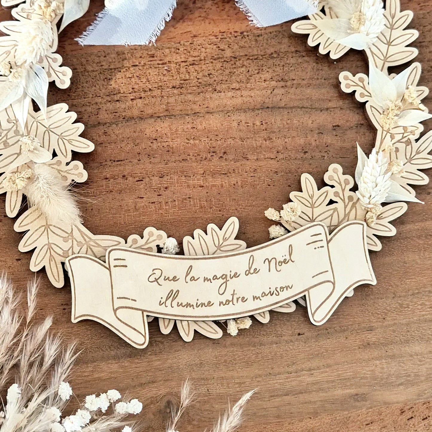 Couronne fleurs séchées personnalisée