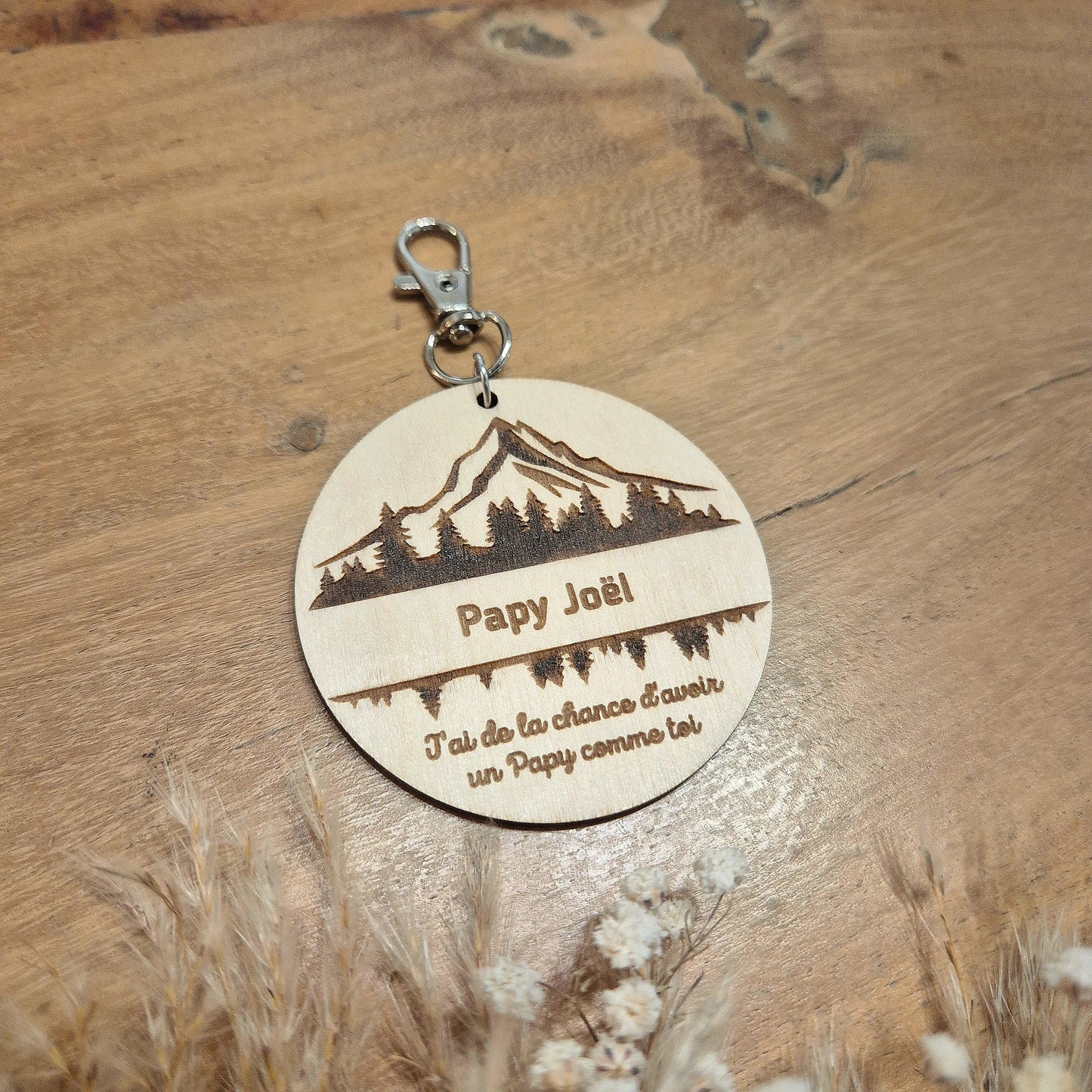 Porte-clés en bois personnalisé - Montagnes