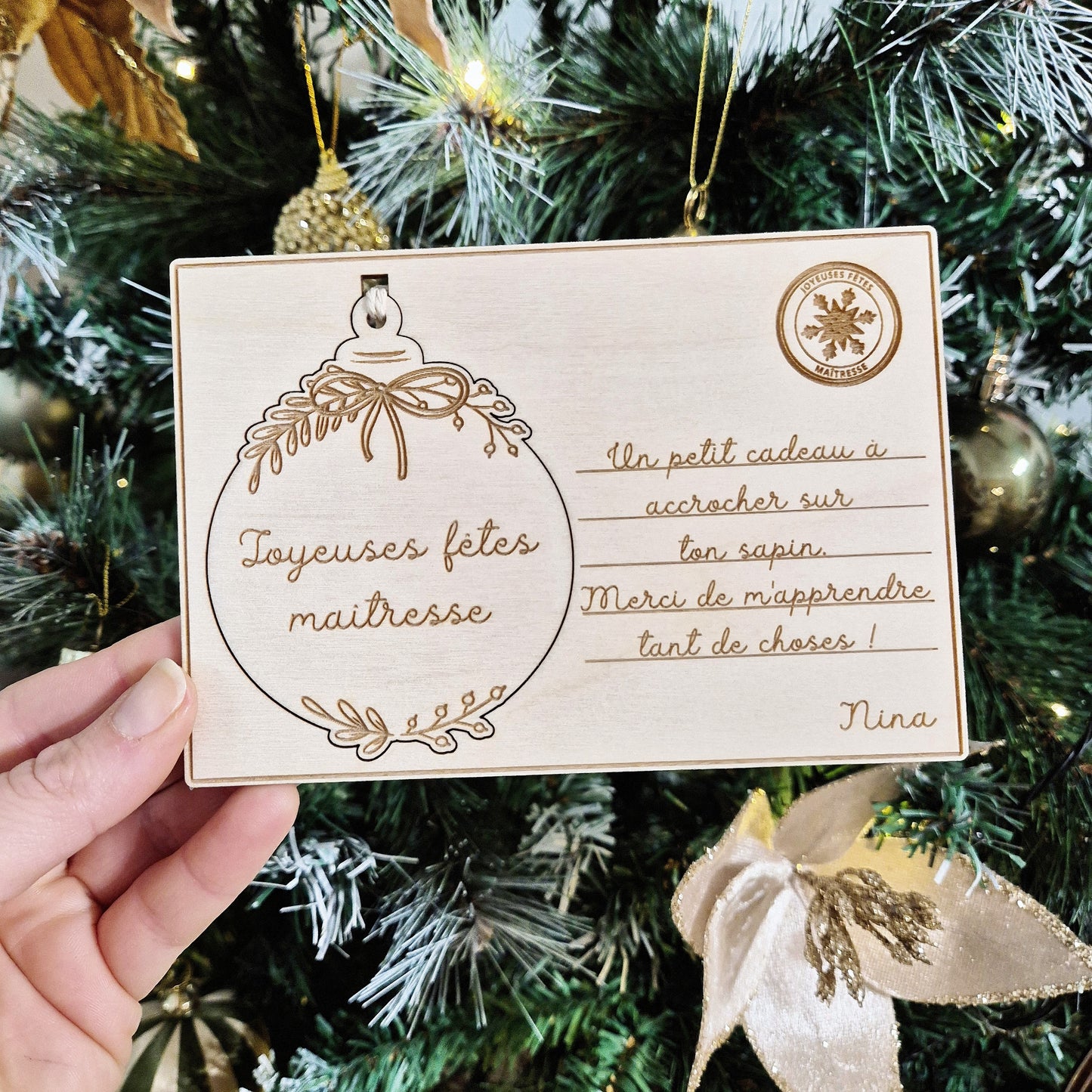 Carte cadeau avec suspension personnalisée