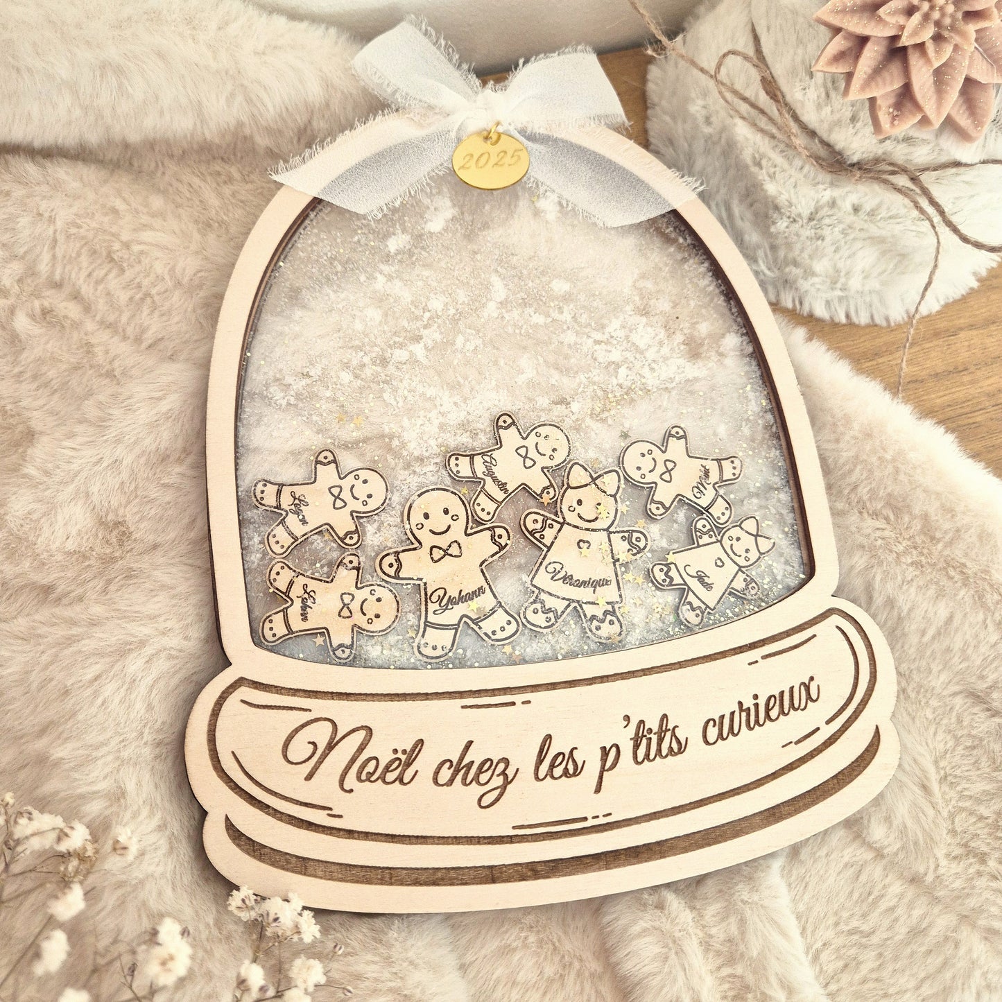 Maxi boule à neige famille personnalisée sur mesure