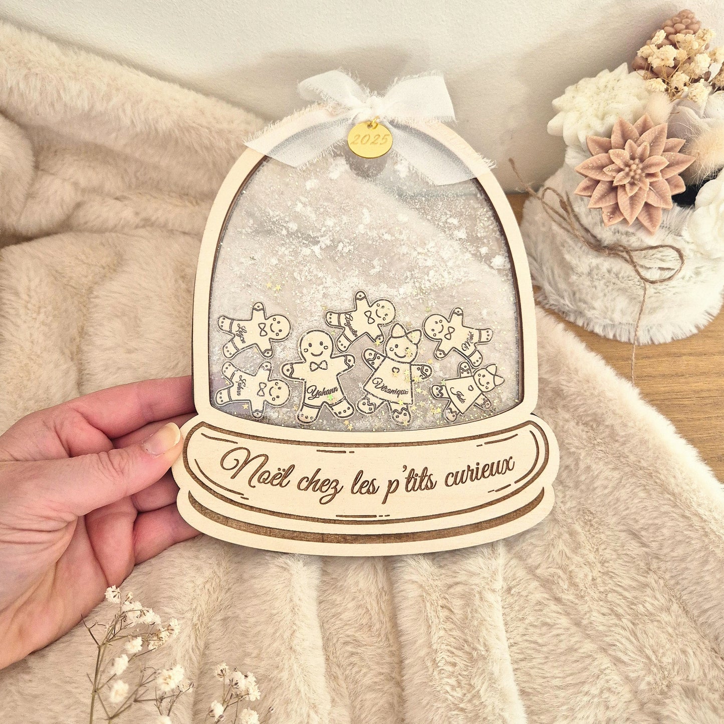 Maxi boule à neige famille personnalisée sur mesure