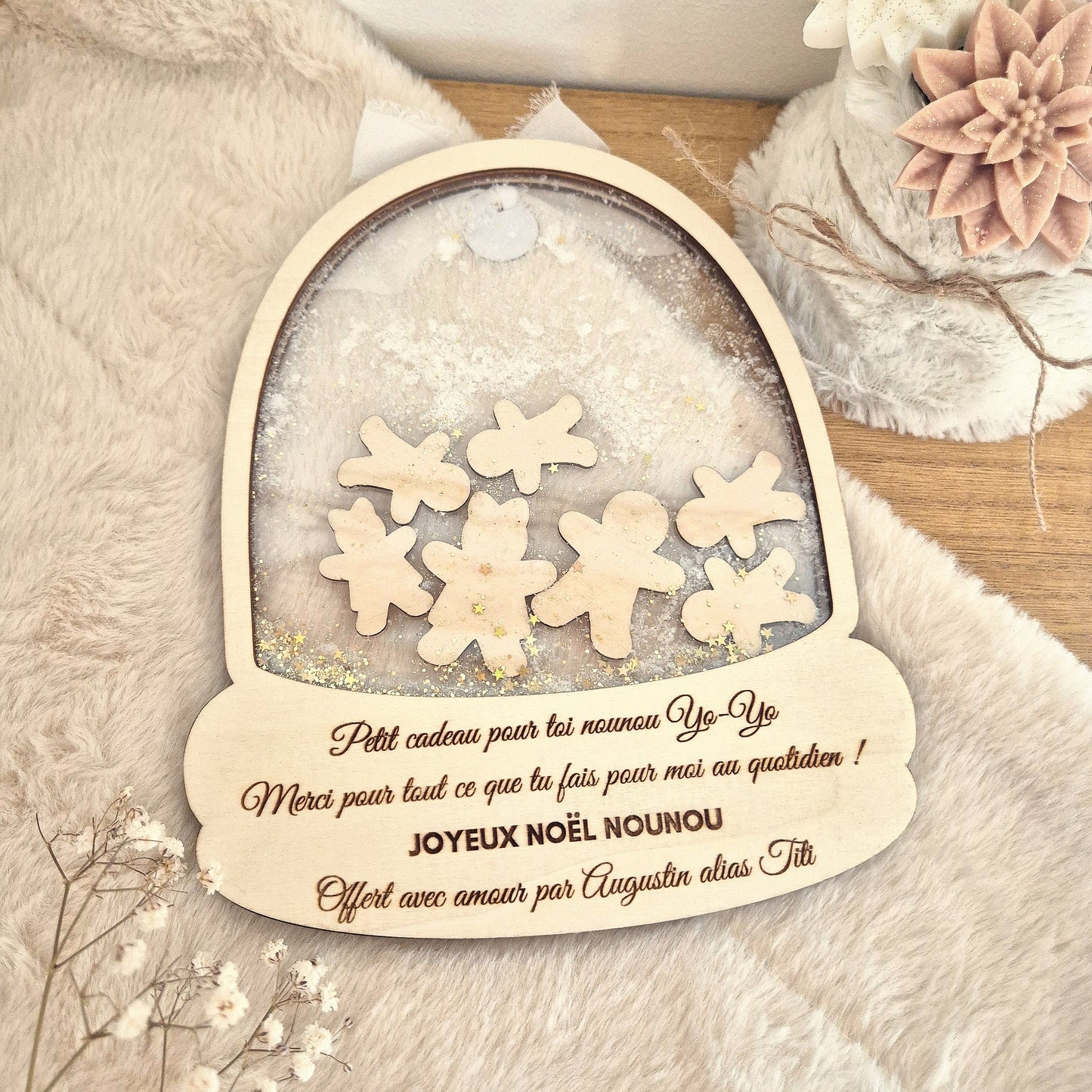 Maxi boule à neige famille personnalisée sur mesure