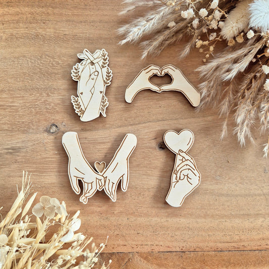 Lot de 4 magnets - Collection Amour