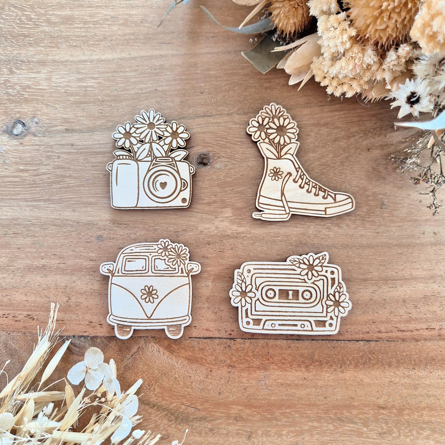 Lot de 4 magnets - Collection vintage
