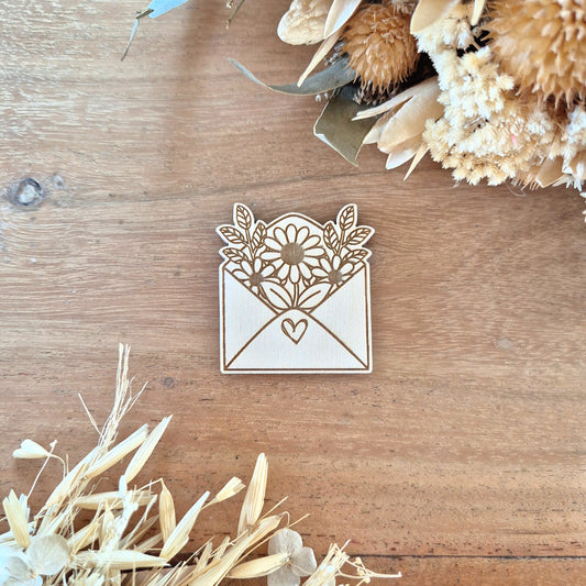 Magnet enveloppe fleurie