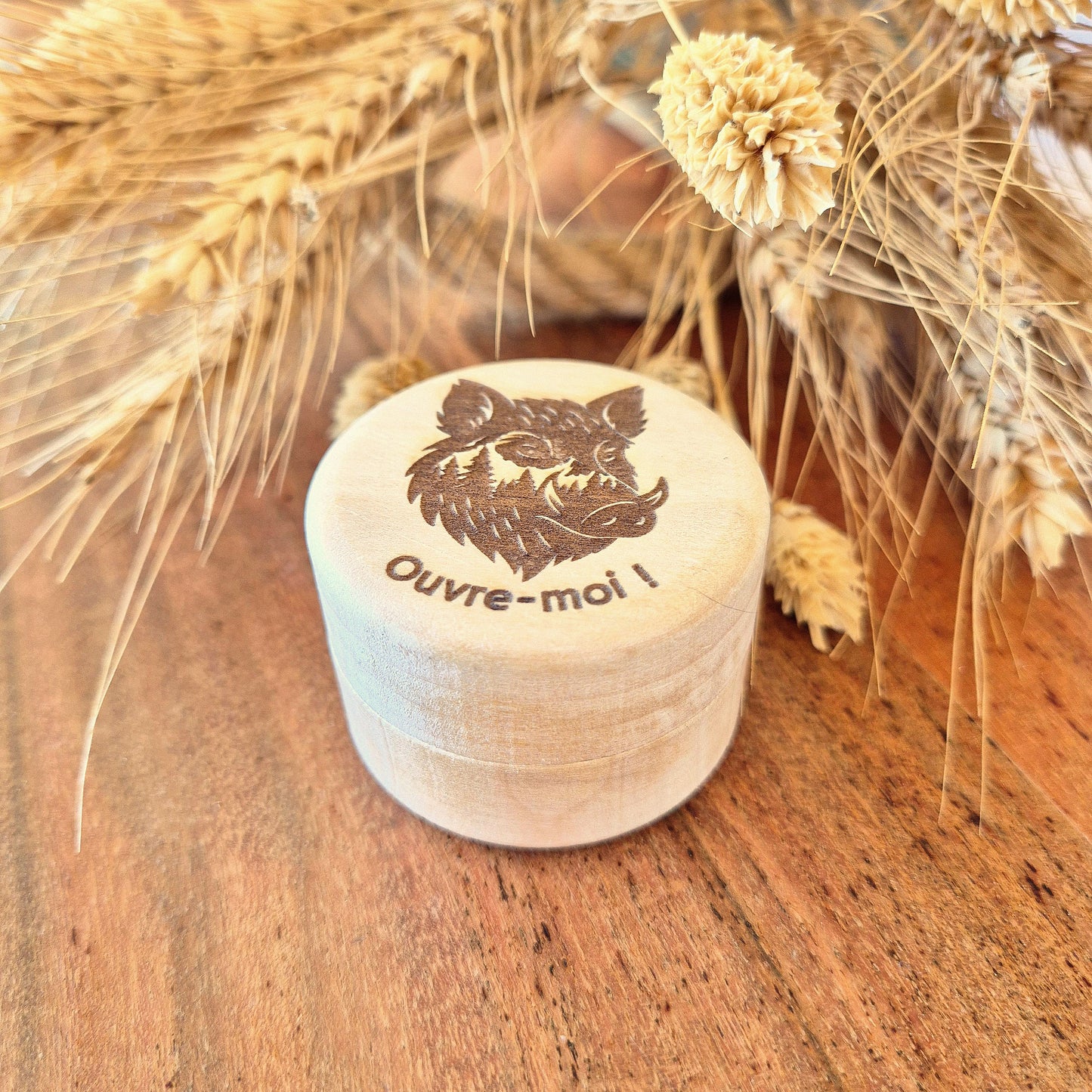 Boîte à bague en bois personnalisée