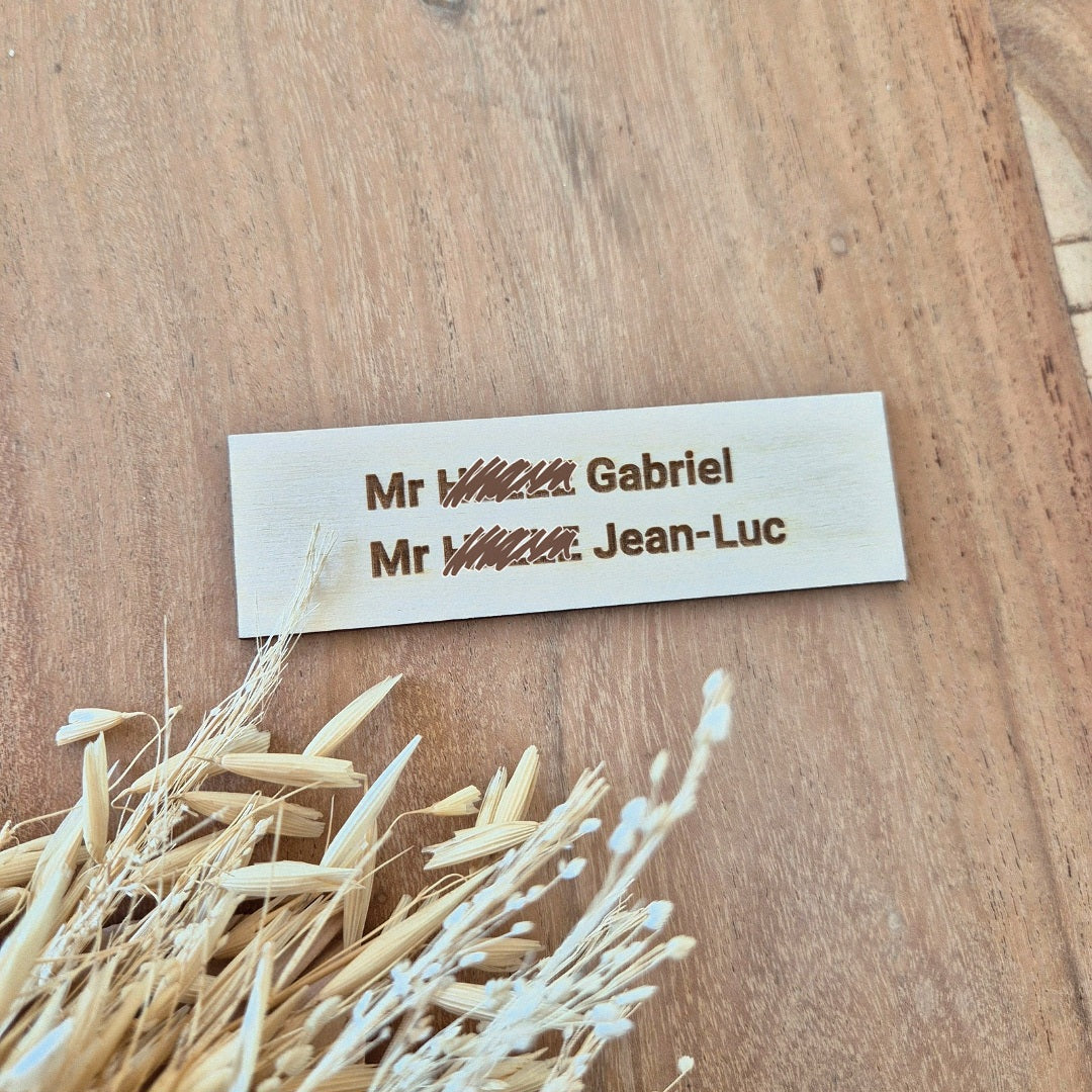 Étiquette en bois personnalisée pour boîte aux lettres - Version classique