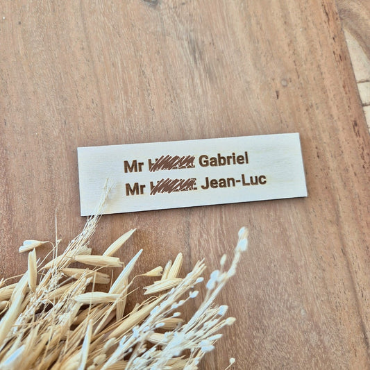 Étiquette en bois personnalisée pour boîte aux lettres - Version classique