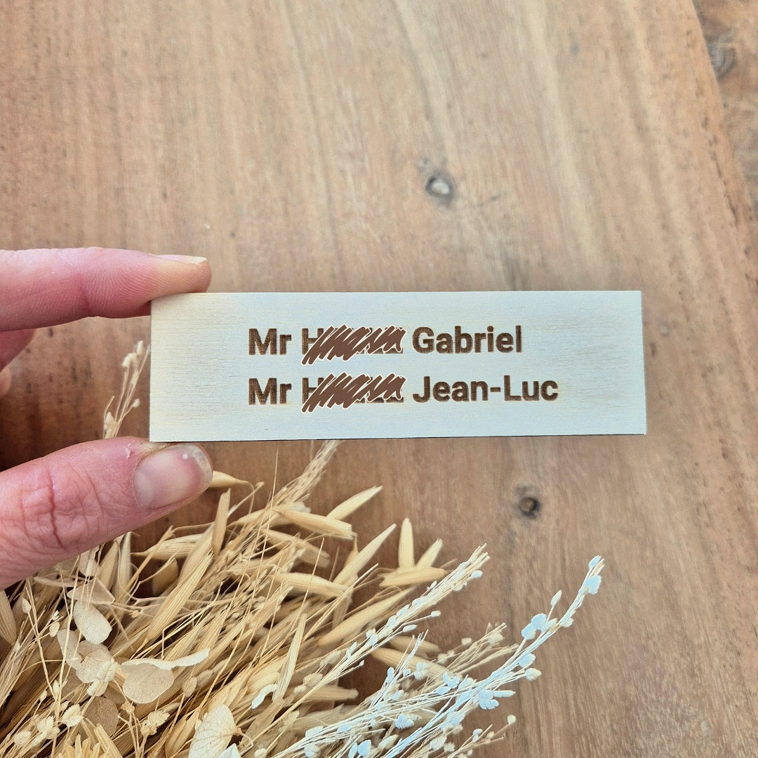 Étiquette en bois personnalisée pour boîte aux lettres - Version classique