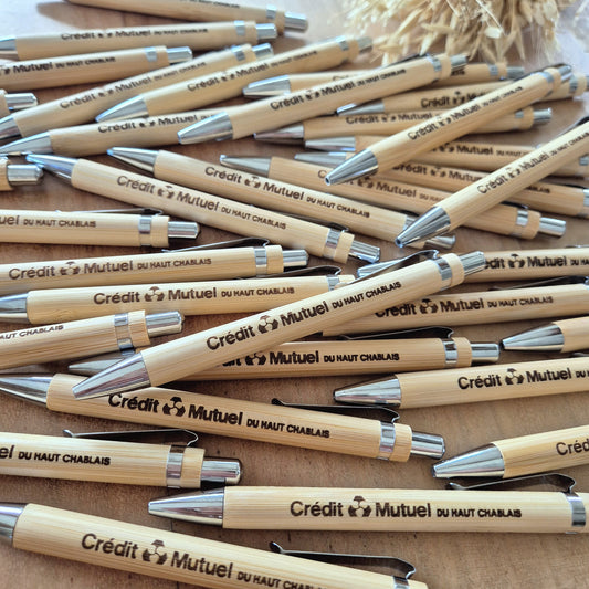 Stylos en bois personnalisés cadeaux clients - Quantité minimum 10