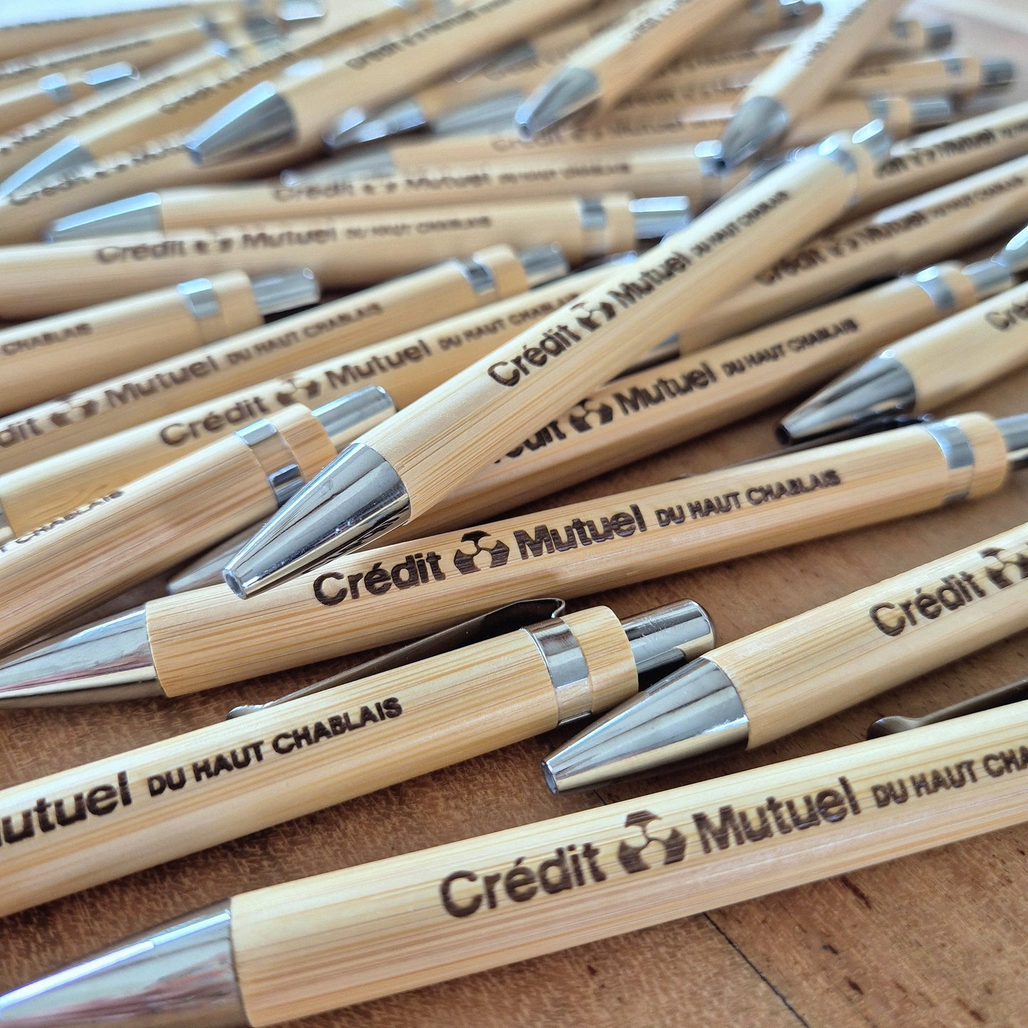 Stylos en bois personnalisés cadeaux clients - Quantité minimum 10