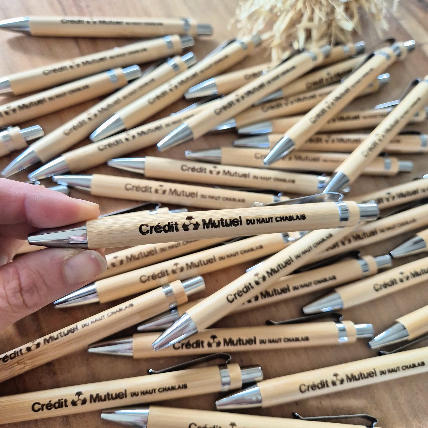 Stylos en bois personnalisés cadeaux clients - Quantité minimum 10