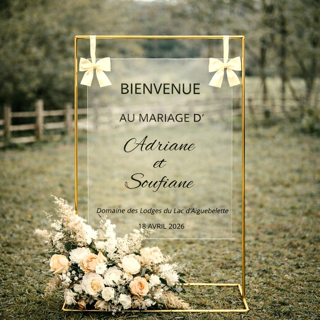 Panneau personnalisé en plexiglas - Mariage & Événement
