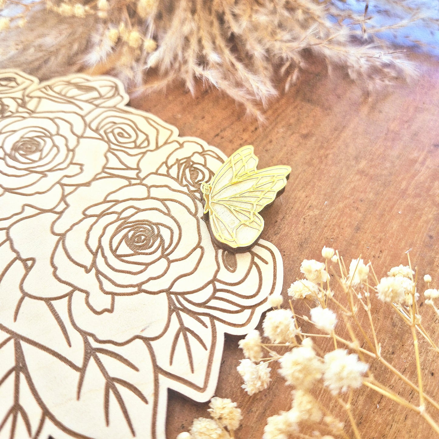 Bouquet éternel en bois personnalisé